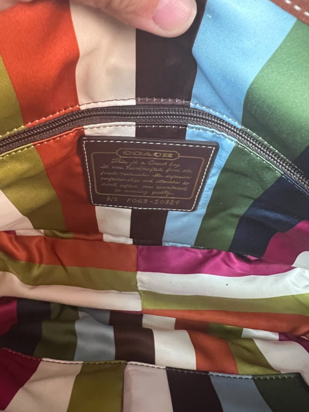 Coach 65th Anniversary Legacy Ali Flap Brown Leather Shoulder Bag Stripe - Picture 8 of 9
